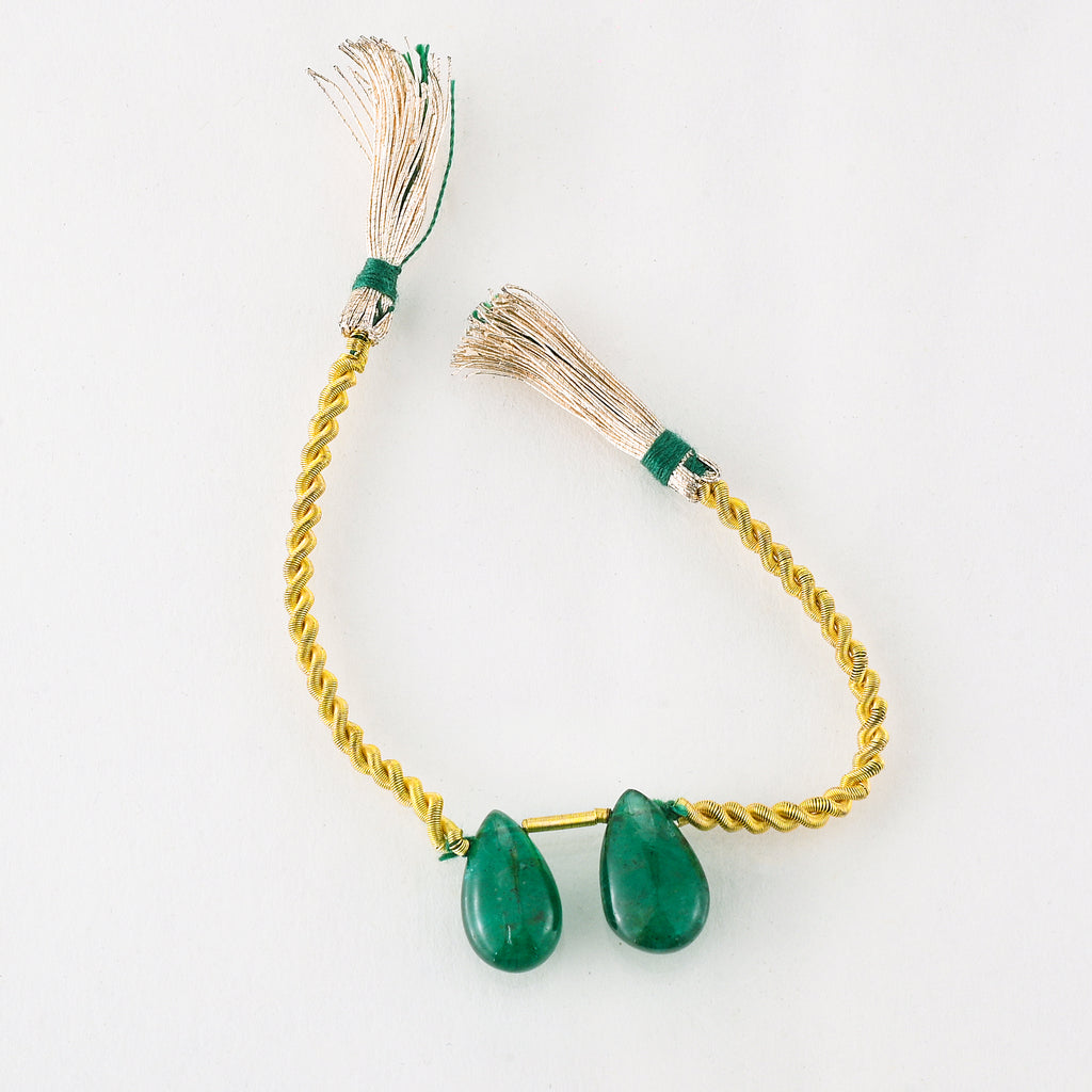 Natural Emerald Teardrop Pair