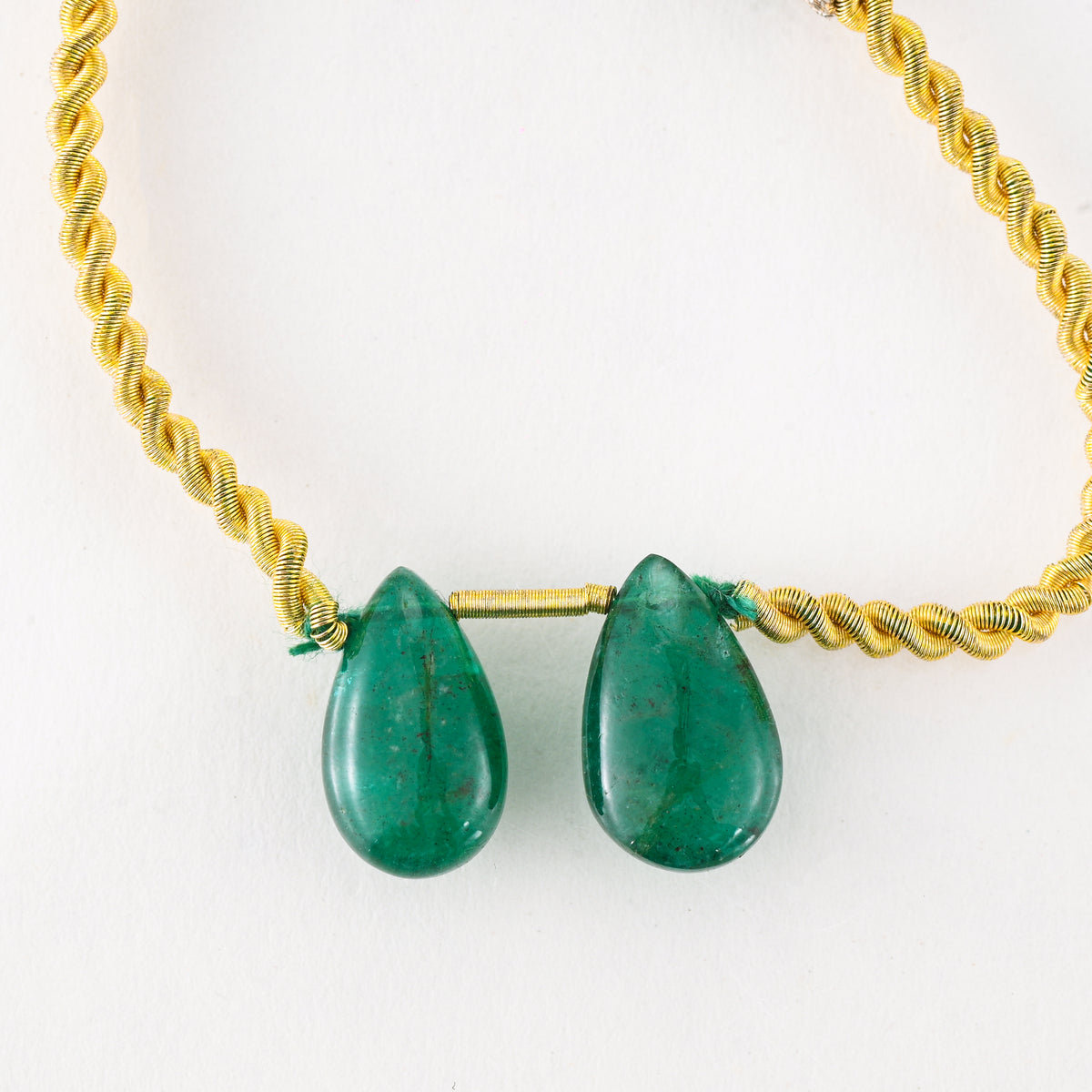 Natural Emerald Teardrop Pair