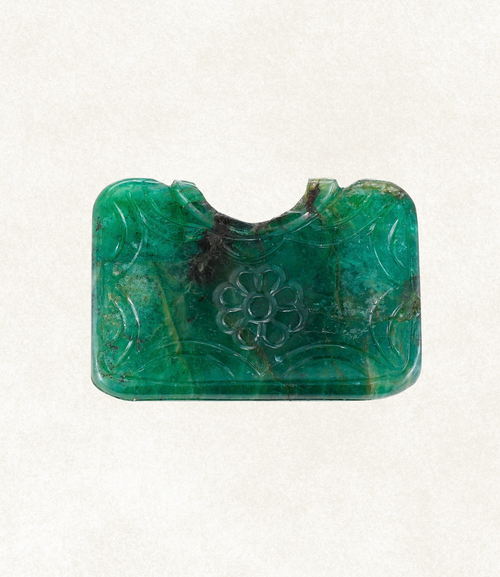 Emerald Floral Carved Plaque