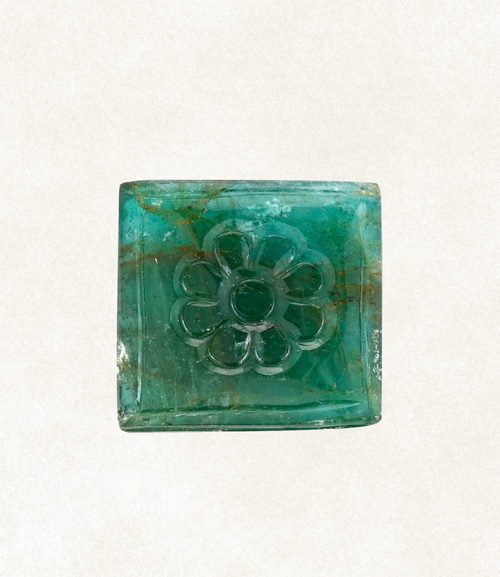 Emerald Floral Carved Square