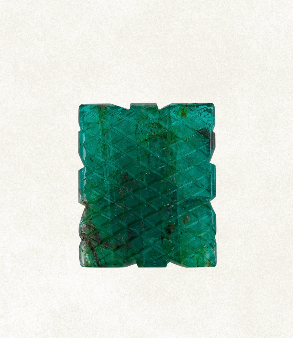 Emerald Carved Botanical Plaque