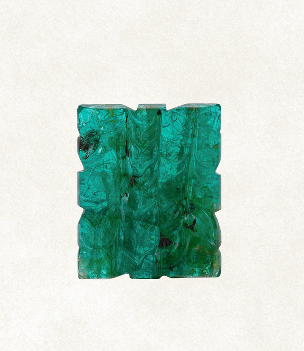 Emerald Carved Botanical Plaque