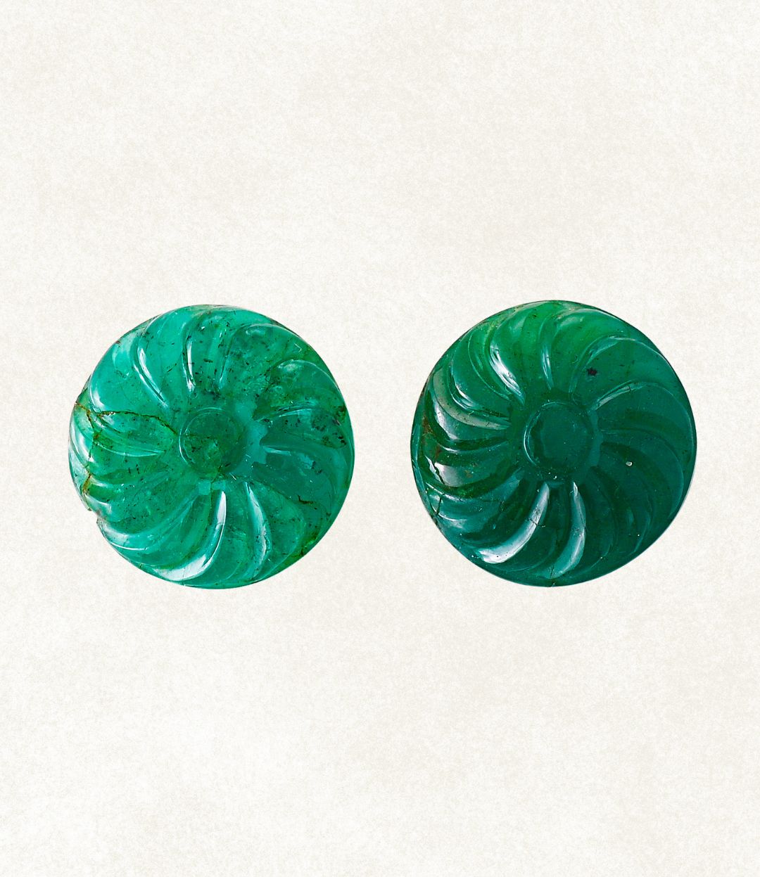Emerald Swirl Disc Pair