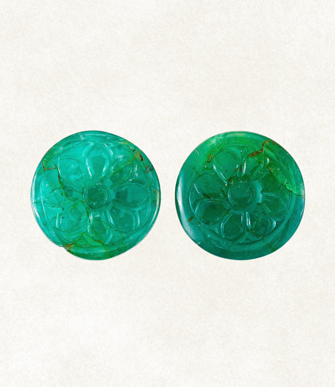 Emerald Swirl Disc Pair