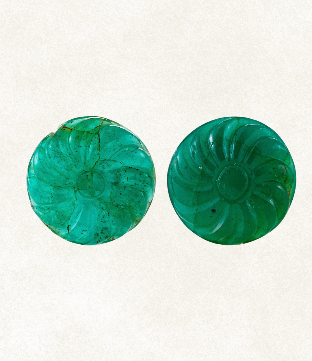 Emerald Swirl Disc Pair