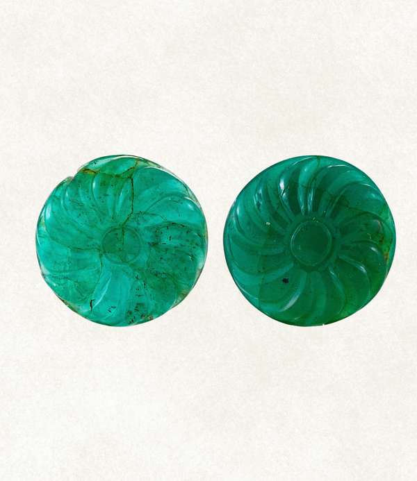Emerald Swirl Disc Pair